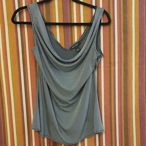 WHBM Top - Black/White with Cowl Neck - XL